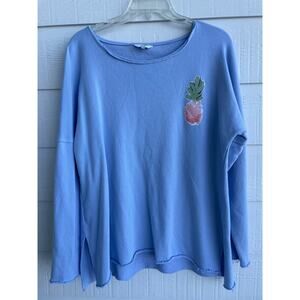 Blue Crown & Ivy Pullover Sweatshirt XL pineapple.  100% Cotton